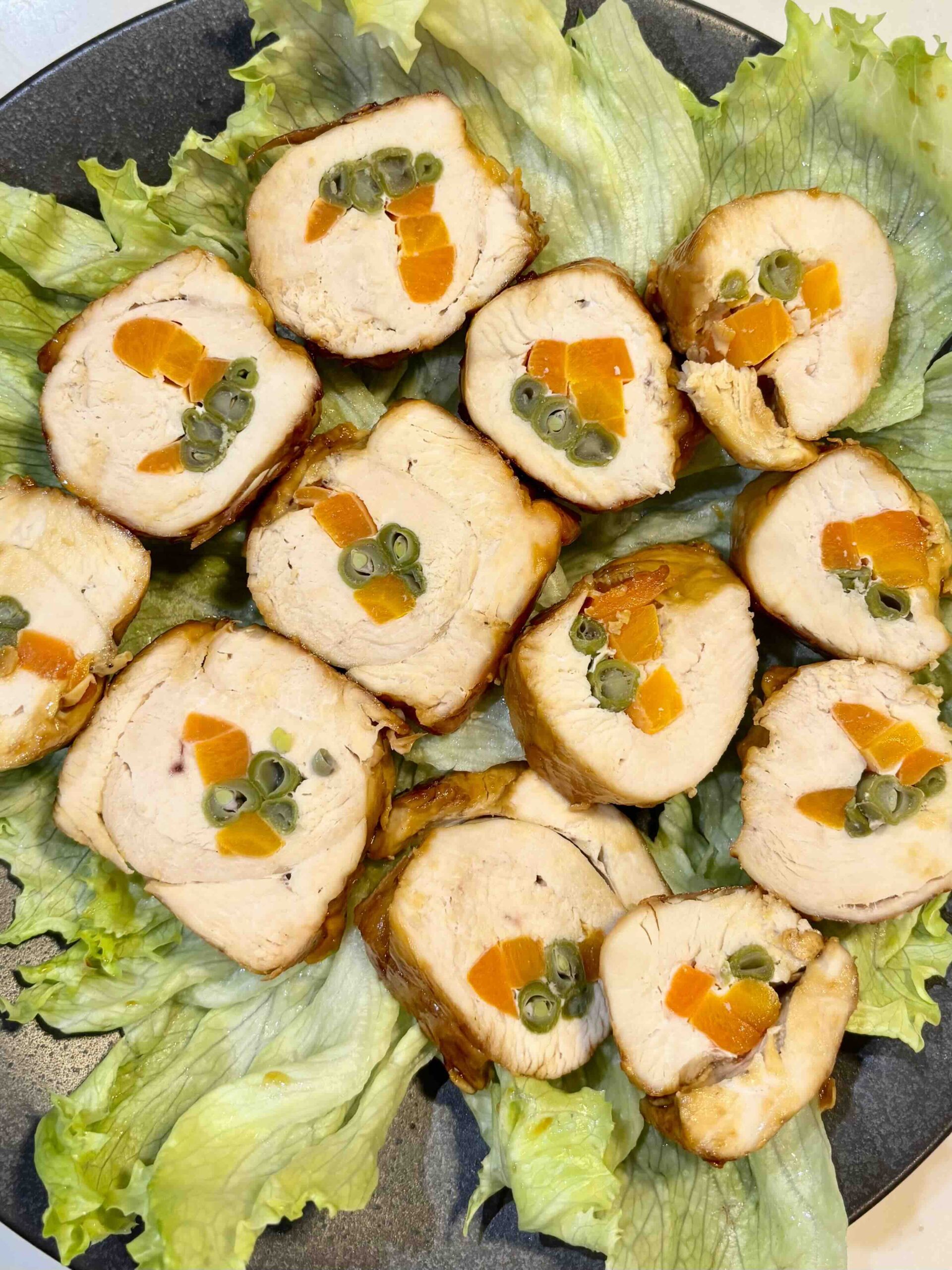 Rollitos de pollo con verduras